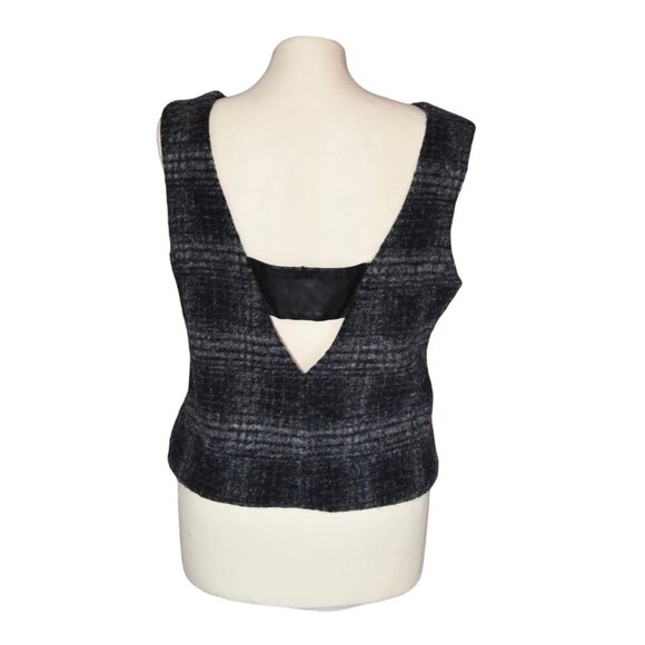 Banana Republic Women's Square Neck Wool Blend Plaid Top Sz 14 *minor flaw* - Picture 4 of 10